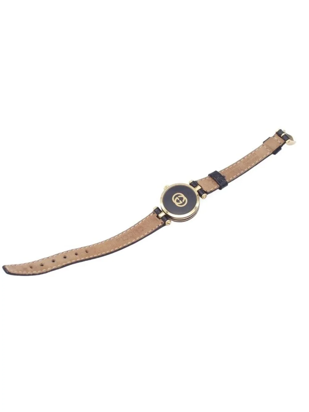 Gucci Sherry Line Black SS Leather Vintage Watch